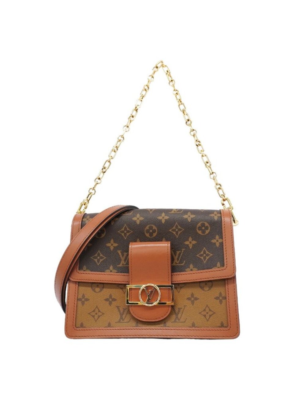 Louis Vuitton Shoulder Bag Monogram Reverse Dauphine MM Brown